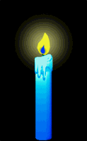 Blue animated candle