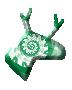 green/white stag head 59x71