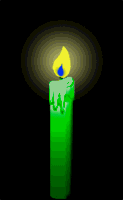 Green animated candle