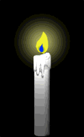 White animated candle
