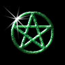 Pentacle on black